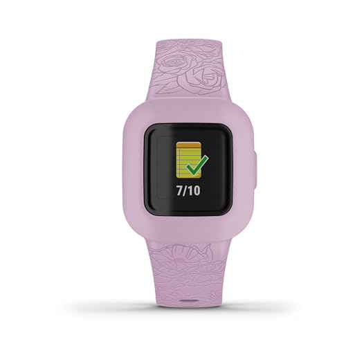 Garmin vivofit jr. 3, Fitness Tracker for Kids, Includes Interactive App Experience, Swim-Friendly, Up to 1-Year Battery Life, Lilac Floral