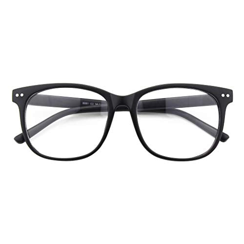 GQUEEN Fake Non Prescription Glasses Clear Lens for Women Men Oversized Frame UV400 Protection, 201581