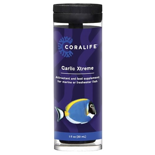 Coralife Fish Tank Aquarium Garlic Xtreme Attractant and Food Supplement for Saltwater Marine or Freshwater Fish, 1 oz