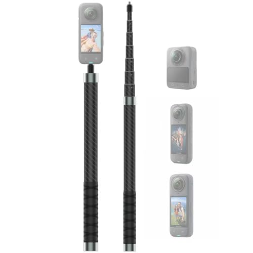 NEOSOU 2.6M/102-inch Invisible Selfie Stick, Carbon Fiber Long Pole Extension Rod for Insta360 X5 X4 X3 DJI Osmo 360 Nano,...