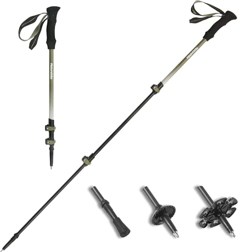 Naturehike 1 Piece 3K Carbon Fiber Trekking Pole-Collapsible and Telescopic 3 Section Ultralight Hiking Pole for Women Men...