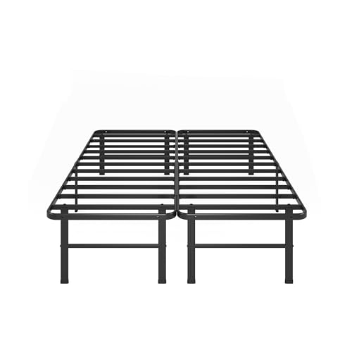 Zinus Rumi 14in Queen Metal Bed Frame, Quick Assembly SmartBase® Mattress Foundation, Heavy Duty Sturdy Steel with No Box Spring Needed, Eco-Friendly Packaging, Black