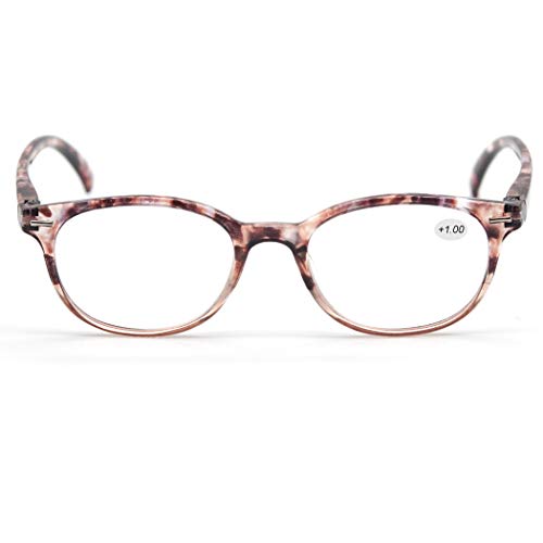MODFANS Reading Glasses 2.5 Women 3 Pack Spring Hinge Fashion Round Stylish for Reading with Pouch