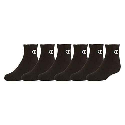 Champion Big Kids' 6-Pack Quarter Socks