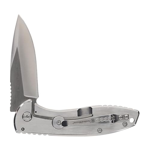 Smith & Wesson Executive Platinum Stainless Steel Knife with 3" Blade Length for Outdoor, Tactical, Survival and EDC