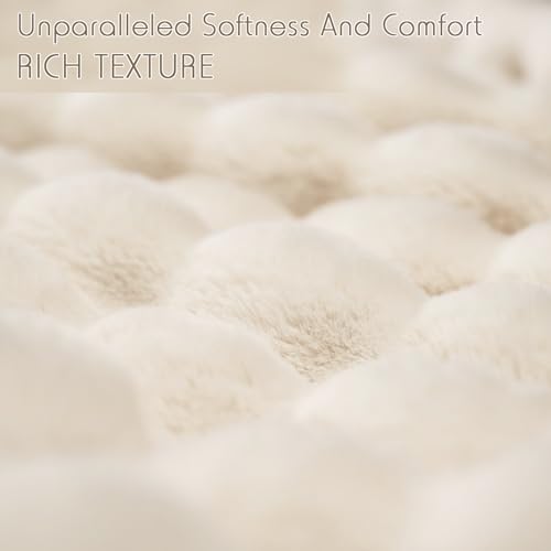 macinso Super Comfort Oversized Warm Thick Bubble Luxury Plush Rabbit Faux Fur Throw Blanket, Fluffy Blanket,Soft Cozy Bla...