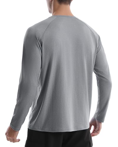 EoBeKee Men's UPF 50+ Rash Guard Long Sleeve, Lightweight UV Sun Protection SPF Water Shirts for Swim Fishing Hiking Beach