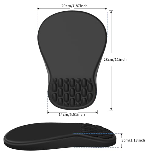 YIWEI Ergonomic Mouse Pad with Wrist Support - Gel Memory Foam Mouse Mat for Computer Keyboard & Laptop - Non-Slip Base, P...