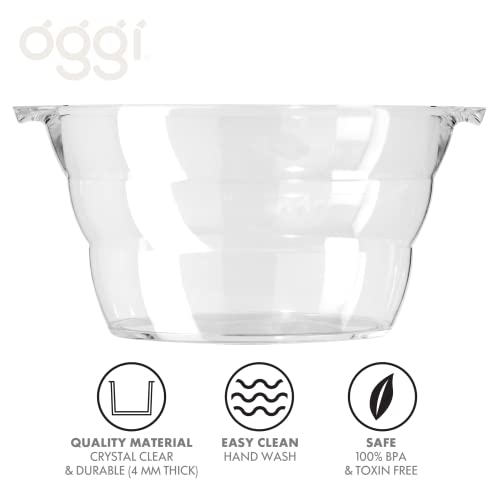 Oggi Acrylic Oval Party Tub - Clear Beverage Cooler w/Handles, Wine Cooler, Beer Chiller, Ideal Party Tubs for Drinks, Use...