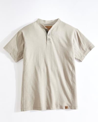 Venado Premium Short Sleeve Henley Shirt for Men - Mens Henley with Stretch Cotton