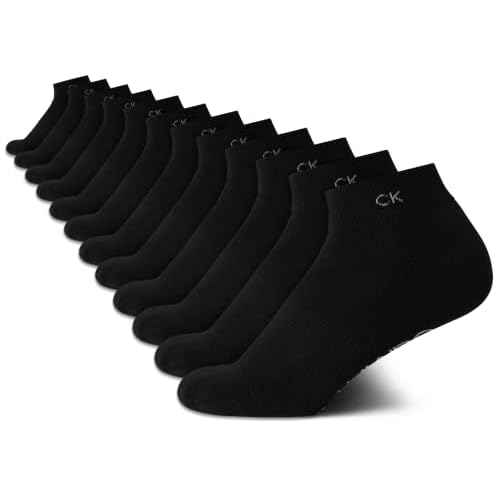 Calvin Klein Womens Quarter Socks - 12 Pack Breathable Cushioned Athletic Ankle Socks for Women for Running and Workout