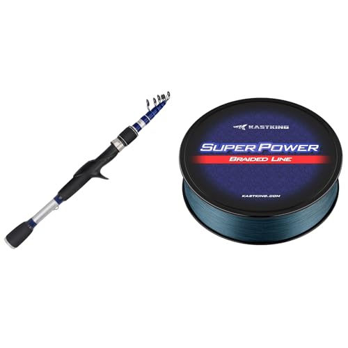 KastKing Compass Telescopic Fishing Rods & KastKing Superpower Braided Fishing Line