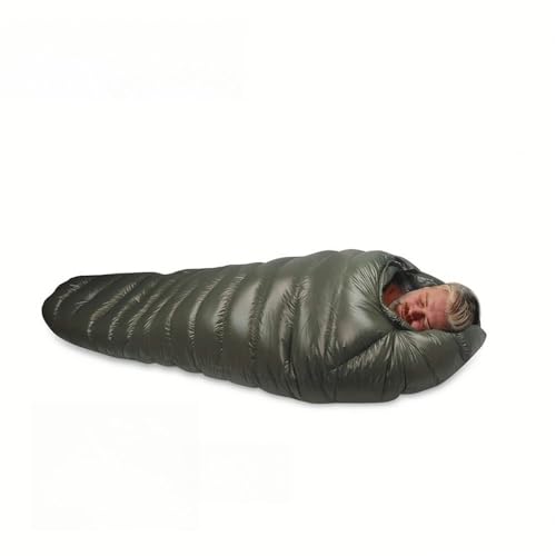 Ultralight Down Sleeping Bag for Cold Weather Camping - Water Resistant Nylon Shell with Soft Polyester Lining for Comfort...