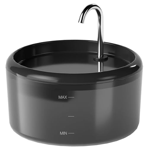 Cat Water Fountain for Cats Indoor: 80oz/2.4L Cat Fountains for Drinking - Quiet Pet Watering Bowls for Cats Inside - Blac...