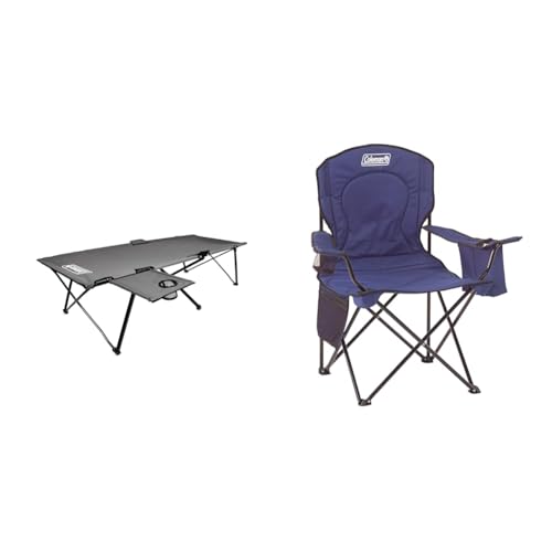 Coleman Pack-Away Camping Cot with Removable Side Table & Portable Camping Chair with 4-Can Cooler - Perfect for Camping, ...