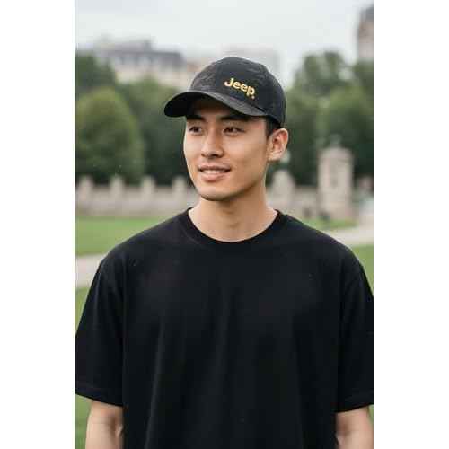 Jeep Officially Licensed Black Camo Hat | Structured Snapback Cap for Men | Ripstop Fabric