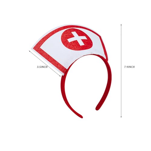 YosiMing Nurse Costume Accessories Halloween Women Red Nurse Hat Headband Glasses Stethoscope High Sock for Halloween Cosp...