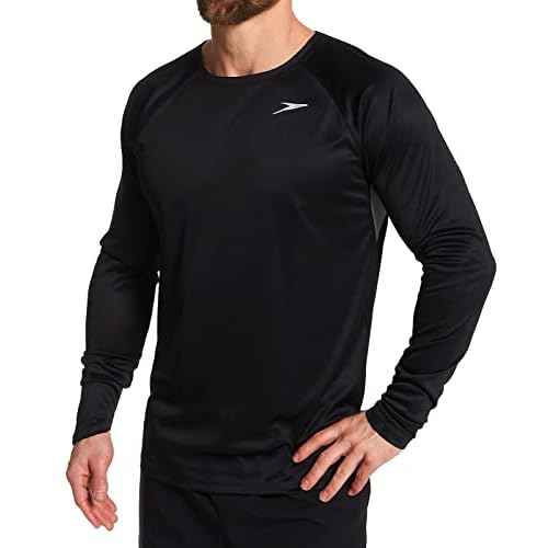 Speedo Men's UV Swim Shirt Basic Easy Long Sleeve Regular Fit