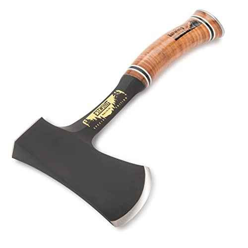 ESTWING Special Edition Sportsman's Axe - 14" Camping Hatchet with Forged Steel Construction & Genuine Leather Grip - E24ASEA