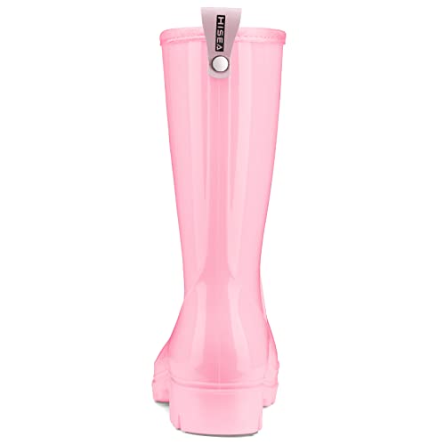HISEA Women's Mid Calf Rain Boots Waterproof Garden Shoes Fashion Rubber Boots Anti-Slipping Rainboots for Ladies with Com...