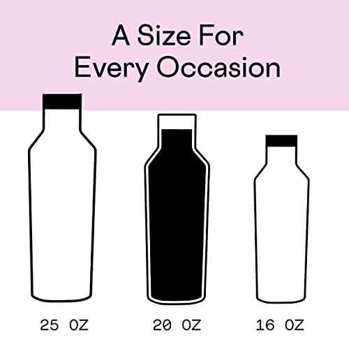 Corkcicle Insulated Canteen Travel Water Bottle, Triple Insulated Stainless Steel, Easy Grip Straw Mouth, Keeps Beverages Cold for 25 Hours or Warm for 12 Hours, 20oz, Rose Camo