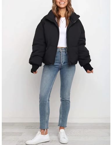 Gihuo Women’s Winter Cropped Puffer Jacket Coat Short Warm Quilted Jacket 2025