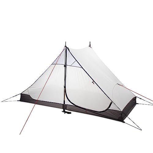 3F UL GEAR Lanshan 2 Person Tent Hiking Ultralight Camping Tent Professional 15D Silnylon Rodless Trekking Pole Tent Water...