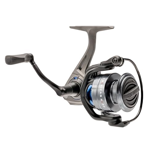 Lew’s American Hero Spinning Fishing Reel, 4+1 Bearings, Graphite Frame, Speed Gears, Speed Lube, Multi-Disc Drag, Gray/Bl...