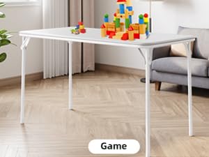 coucheta 5-Piece Rectangle Folding Table and Chairs Set, Foldable Portable Card Table and Chairs, Scratch & Stain Resistan...