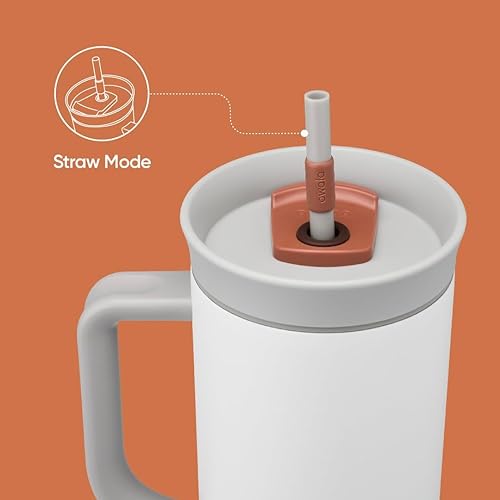 Owala Stainless Steel Triple Layer Insulated Travel Tumbler with Spill Resistant Lid, Straw, and Carry Handle, BPA Free, 4...
