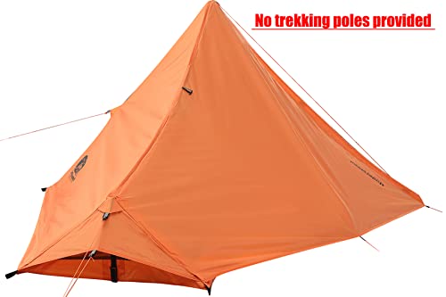 1 Person Trekking Pole Tent for Backpacking - Ultralight Backpacking Tent, Waterproof Hiking Tent for Camping, Lightweight...
