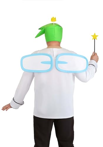 Mens Plus Size Fairly OddParents! Cosmo Costume with Headpiece, Glasses, Wand, & Wings - Halloween Cosplay