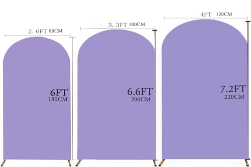 JFDYDM Lavender 6FT Arch Backdrop Cover, Lavender Arch Backdrop Light Purple Stand Cover for Birthday Wedding Party Decor