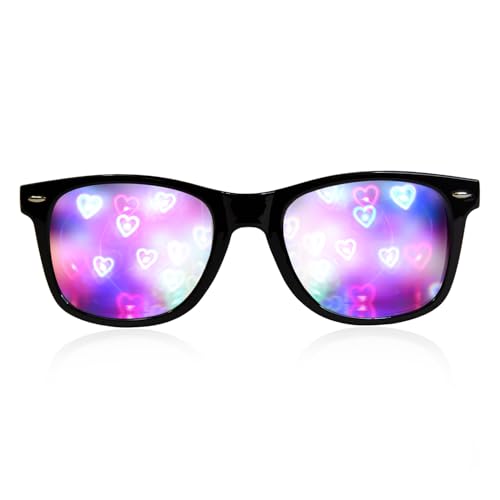 Ultimate Diffraction Glasses - 3D Rainbow Heart Effect - Great Edm, Concert, and Rave Accessory