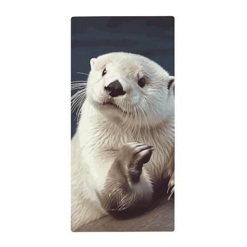 JTREHY White Otter Towel Soft Lightweight Microfiber Towel Highly Absorbent Quick Drying Towels Male and Female Premium Qu...