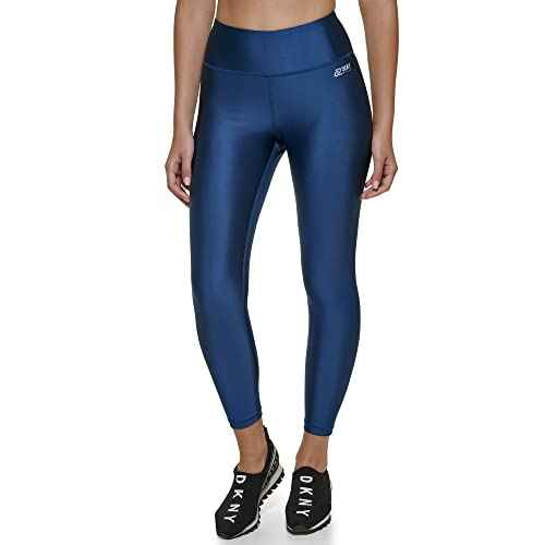 DKNY Womens Satin Shine High Waisted Compression Leggings