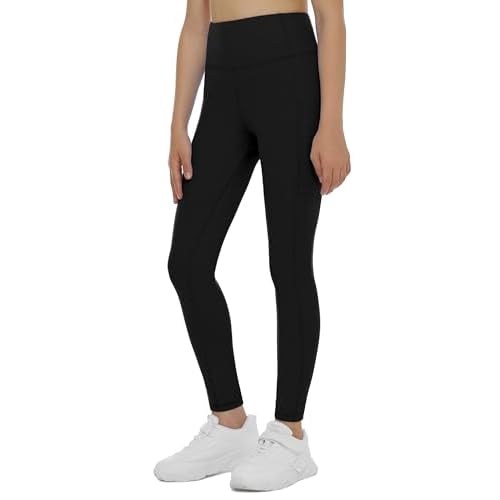THE GYM PEOPLE Girls Workout Leggings Kids High Waist Stretch Athletic Dance Yoga Pants with Pockets