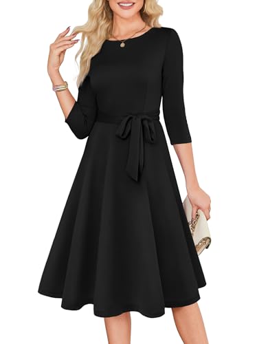 RUMIA Women's Cocktail Dresses 3/4 Sleeve Vintage Wedding Guest Dress (XS-3XL)