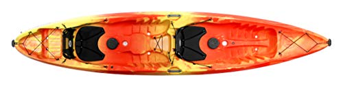 Perception Tribe 13.5 Sit on Top Tandem Kayak for All-Around Fun Large Rear Storage with Tie Downs
