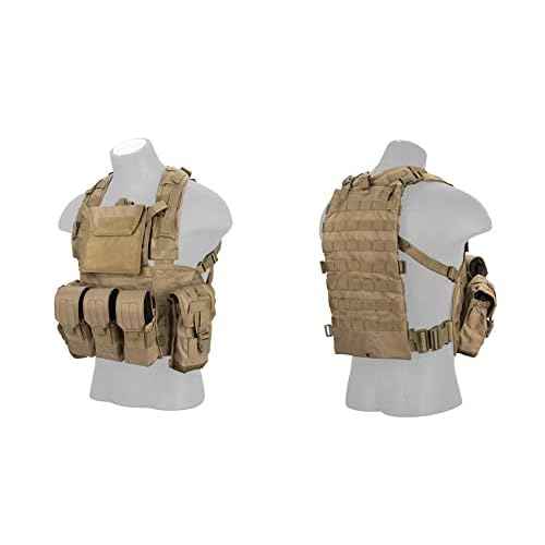 Lancer Tactical Airsoft Paintball Vest M4 M16 MOLLE Modular Chest Rig w/Quick Release Buckles (Small to Extra Large)