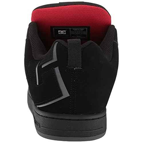 DC Men's Court Graffik Casual Skate Shoes, Black/RED, 10