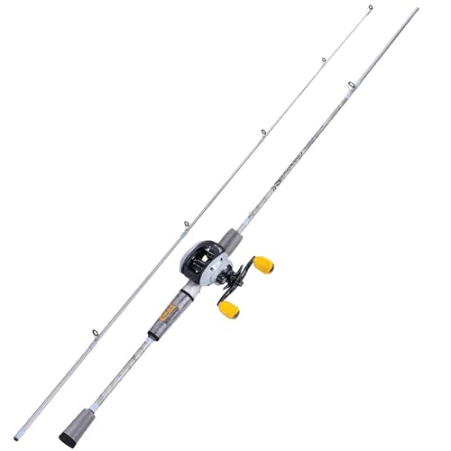 Sougayilang Spinning& Casting Fishing Rod Combos with Graphite 2Pc Blanks Fishing Reel for Bass Fishing