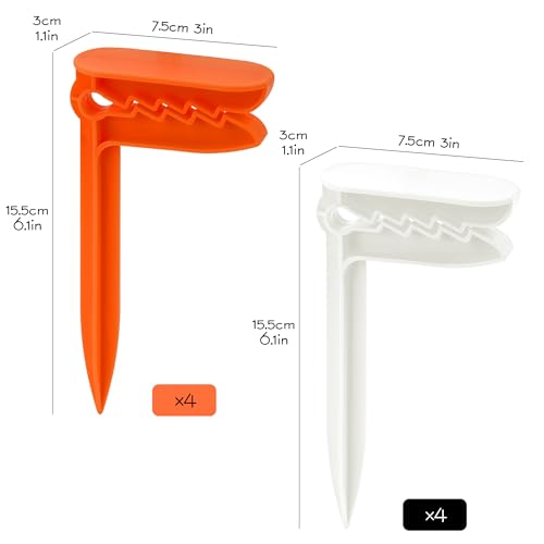 SHIDOW Beach Stakes, Outdoor Towel Anchor Stakes Picnic Mat Clips, Clamps Picnic Blanket Holders, Towel Sand Spikes, Beach...
