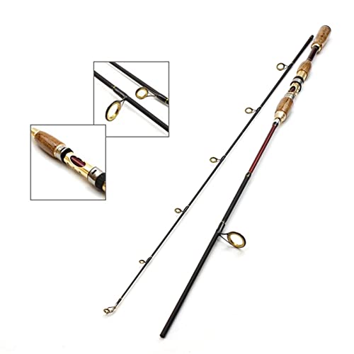 Fishing Rod Fishing Rod Portable - 2.1M Spinning Rod Fast Lure Rod Lure 10-25g Carbon Fiber Fishing Rod Wooden Handle Trou...