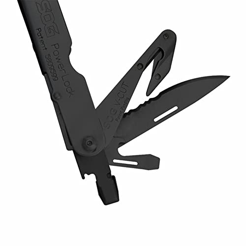 SOG Powerlock V-Cutter- Multi-Tool Pocket Utility Tool Set with 18 Specialty Tools for Heavy-Duty Field Use and Nylon Carr...