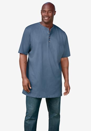 Boulder Creek by Kingsize Men's Big & Tall Heavyweight Longer-Length Short-Sleeve Henley Shirt