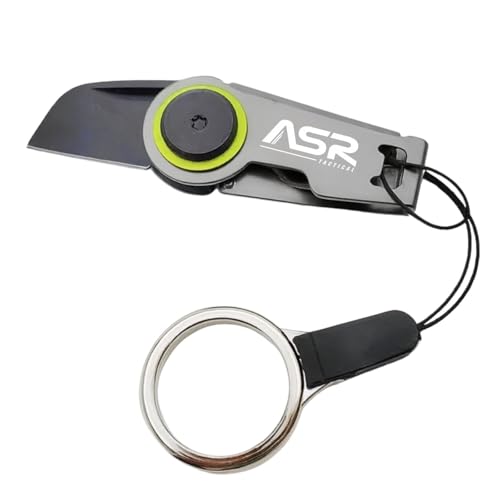 ASR Tactical Micro Zipper Folding Pocket Knife EDC Escape Survival Tool, Titanium Grey