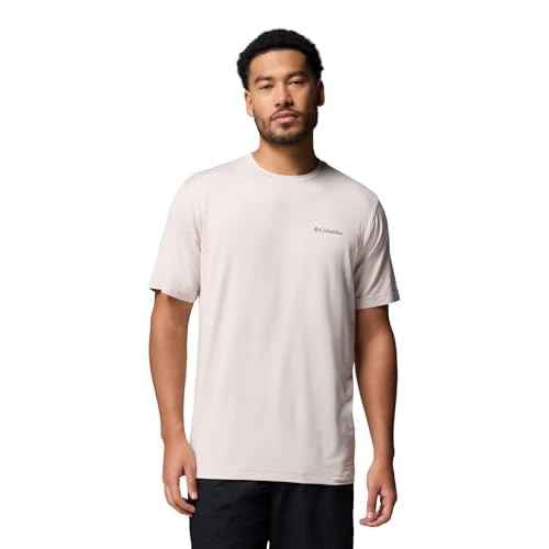 Columbia Mens Kwick Hike Back Graphic Short Sleeve Tee, Dark Stone Heather/Linescape, X-Small