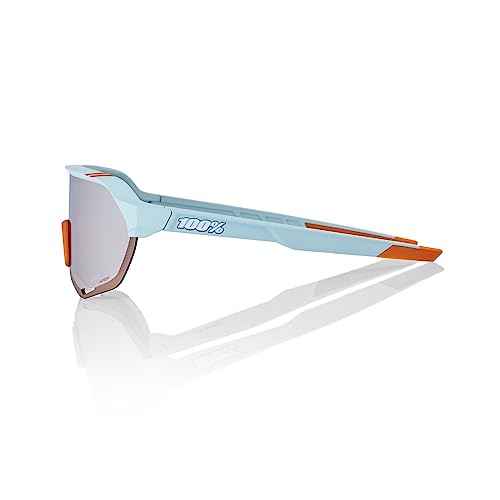 100% S2 Sport Performance Cycling Sunglasses (Soft Tact Two Tone - HiPER Silver Mirror Lens)