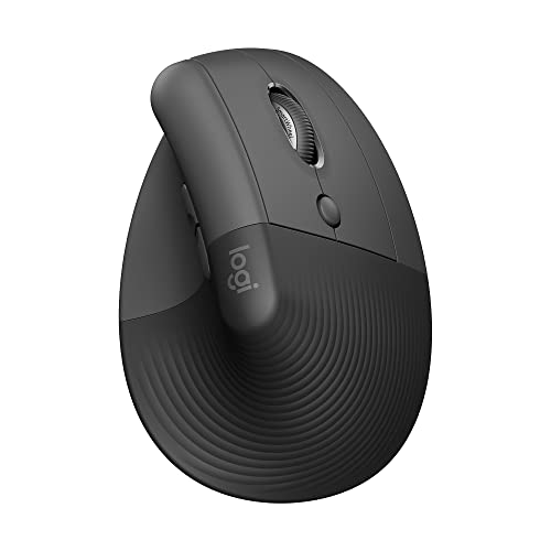 Logitech Lift Vertical Ergonomic Mouse, Wireless Bluetooth or USB Receiver, Quiet Clicks, 4 Buttons, Right Hand Wireless M...